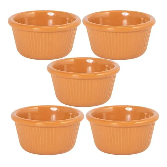 Kit De 5 Ramekins Molho 120ml Terracota Melamina Gourmet Mix Foto 1