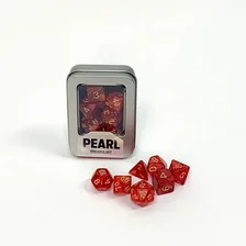 Kit De 7 Dados Rpg: Pearl - Red (vermelho) Foto mini 2