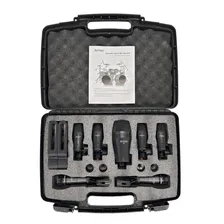 Kit De 7 Microfones Para Bateria Profissional Amw D7 + Case Cor Preto Foto  mini 1