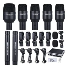 Kit De 7 Microfones Para Bateria Takstar Dmsd7 + Estojo Top Cor Preto Foto  mini 1