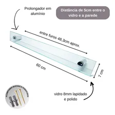 Kit De Acessórios P/ Banheiro 3 Pçs Em Vidro Incolor D600 Foto mini 4