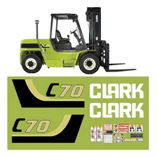 Kit De Adesivo Gráfico Empilhadeira Compatível Com Clark C70 Cor ADESIVO EMBLEMA GRÁFICO Foto mini 1