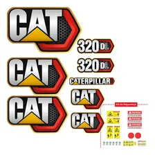 Kit De Adesivos Caterpillar 320dl Para Máquinas Pesadas 2021 Cor Preto Foto mini  3