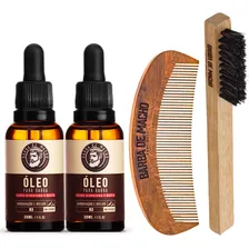 Kit De Barba 2 Óleo 30ml + Pente De Madeira + Escovinha Foto  mini 1