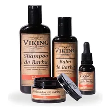 Kit De Barba Shampoo + Balm + Óleo + Modelador Viking Terra Foto  mini 1