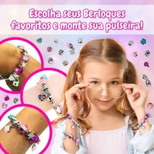 Kit De Beleza Infantil Criança Miçangas Berloque Pulseira Foto mini  3