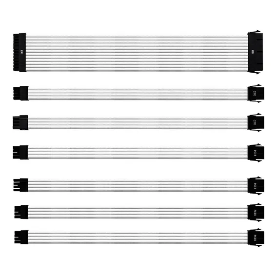 Kit de cabo de extensão de fonte de alimentação Cooler Master White P Foto 1
