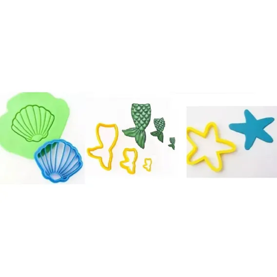 Kit De Cortadores -tema Fundo Do Mar E Sereia Foto 1