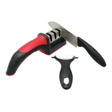 Kit de cozinha, afiador de facas, raspador e faca Foto mini 1
