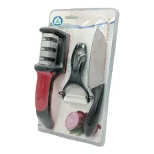 Kit de cozinha, afiador de facas, raspador e faca Foto mini 2