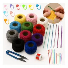 Kit De Croche 6 Agulhas Linhas Tesoura Marcador E Contador Foto mini 1