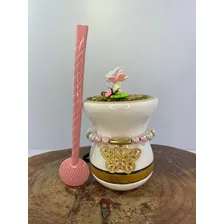 Kit De Cuia Chimarrão Madeira Imbuia Nobre com Bomba Inox e Colar de Perolas Luxo + Enfeite Foto mini 4