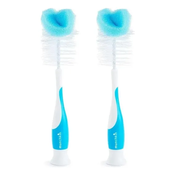 Kit De Escova Munchkin Limpeza Mamadeiras Azul 2 Unidades Foto 1
