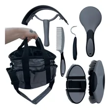 Kit De Escovas P Limpeza De Cavalo - Grooming Equino Rodo Am Cor Cinza Foto mini 1