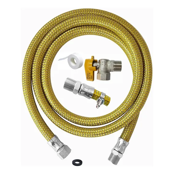 Kit de para gás encanadoGlobalflex kit Mangueira Gas encanado com 5 peças. Foto 1