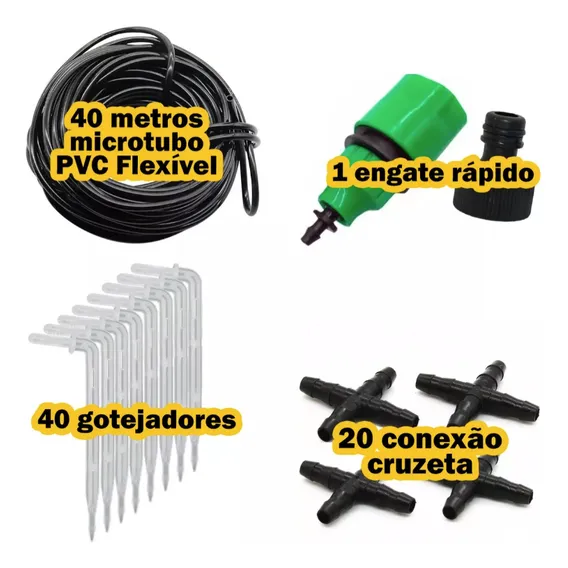 Kit De Irrigação 40 Gotejadores Subterrâneos Vasos E Hortas Foto 1