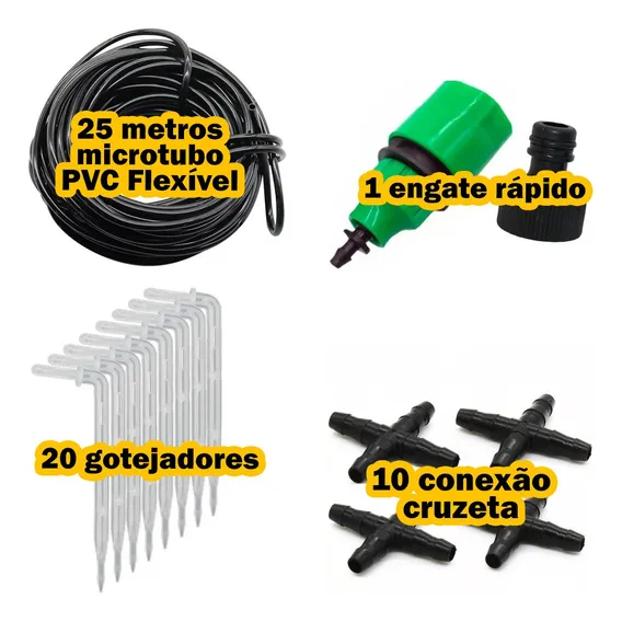 Kit De Irrigação 20 Gotejadores Subterrâneos Vasos E Hortas Foto 1