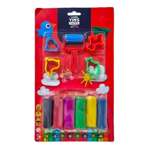 Kit De Massinhas E Ferramentas Com 6 Cores Yin's Cor Vermelho Foto 1