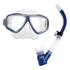Kit De Mergulho Mascara Seasub E Respirador Quebra-onda Azul Foto mini 1