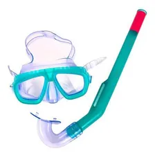 Kit De Mergulho Snorkel + Máscara Infantil Bestway - Verde Foto mini 1