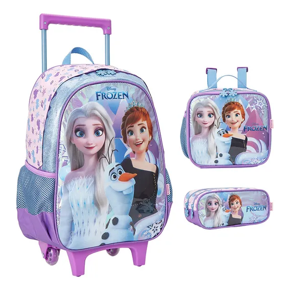 Kit De Mochila Escolar Frozen Kit Frozenr1 Va25 - Lilás Foto 1