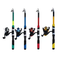 Kit De Pesca 4 Molinetes Com Varas Telesc贸pica Ultra Light Foto mini 2