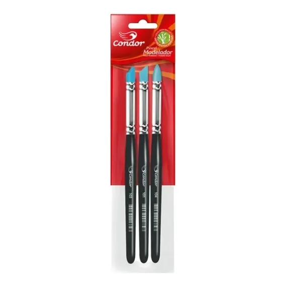 Kit De Pincel Modelador Condor 113 Com 3 Unidades Foto 1