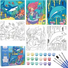 Kit de pintura infantil com tela e acrílicos Foto  mini 1
