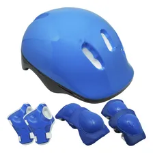 Kit De Proteção Infantil Skate Patins Bicicleta Azul Foto  mini 1