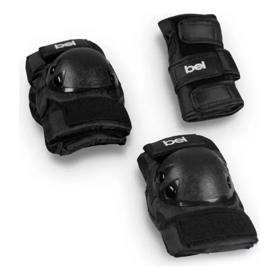 Kit de proteção joelheira, cotoveleira e munhequeira PRO BEL tamanho M (Skate/ Patins) Foto 1