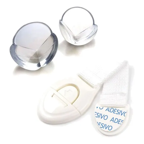 Kit De Segurança Bebês 6x Trava Gavetas, 6x Protetor Quina Foto 1