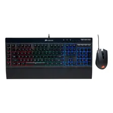 Kit de teclado e mouse gamer Corsair K55 + Harpoon RGB Inglês de cor preto Foto  mini 1