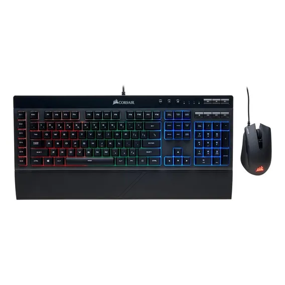 Kit de teclado e mouse gamer Corsair K55 + Harpoon RGB Inglês de cor preto Foto 1