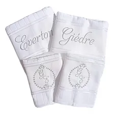 Kit De Toalhas De Banho Para Casal Bordada Personalizado Foto mini 1