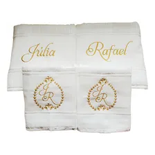 Kit De Toalhas De Banho Para Casal Bordada Personalizado Foto mini 2