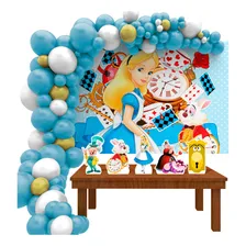 Kit Decoração De Festa Infantil Alice Pais Das Maravilhas M Foto mini 3