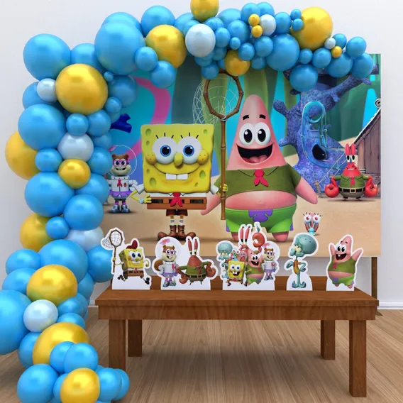 Kit Decoração De Festa Infantil Kamp Koral Bob Esponja G Foto 1
