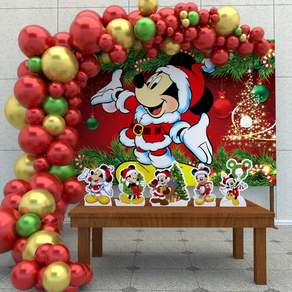 Kit Decoração De Festa Infantil Mickey Mouse Natal G Foto 1