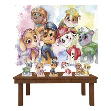 Kit Decoração De Festa Infantil Patrulha Canina Aquarela P Foto mini 1