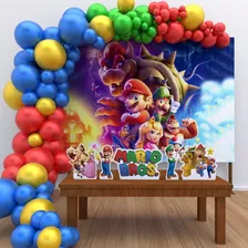 Kit Decoração De Festa Infantil Super Mario Bros Filme Foto mini 1