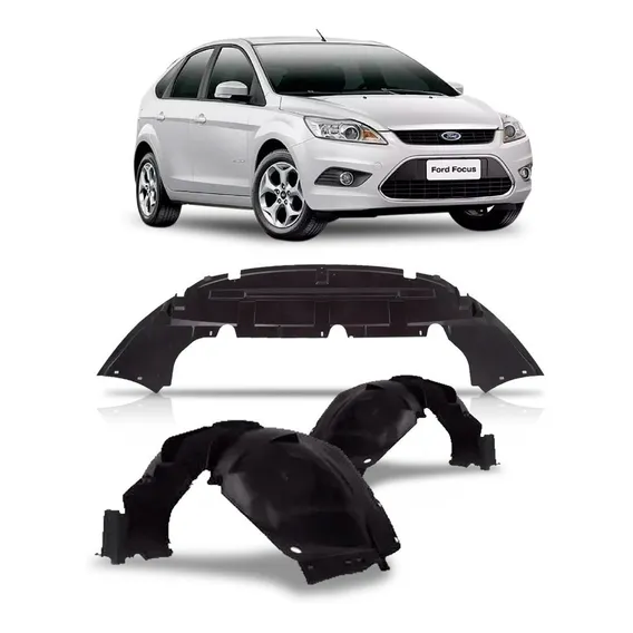 Kit Defletor Protetor Carter Inf. Focus 2009 A 2013 3 Partes Foto 1