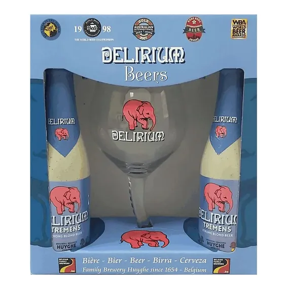 Kit Delirium Tremens - 2 Garrafas 330ml Com 1 Taça Delirium Foto 1