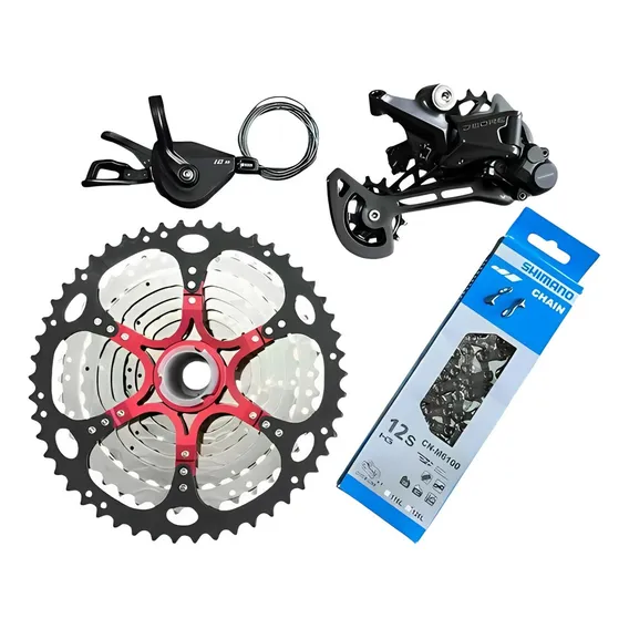 Kit Deore 12v 1x12 M6100 Padrão Hg Cassete 11x52t Mtb Foto 1