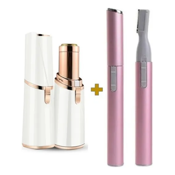 Kit Depilador Portátil Sobrancelha E Depilador Buço Aparador Cor Branco mini depilador á pilha Foto 1