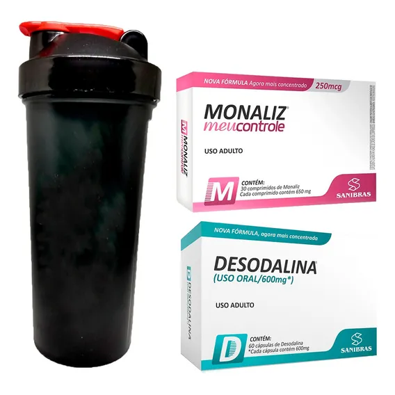 Kit Desodalina + Monaliz + Coqueteleira - Sanibras Sabor Sem Sabor Foto 1