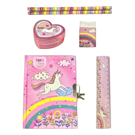 Kit Di谩rio Unic贸rnio Com Chave E Acess贸rios Personalizados Foto 1