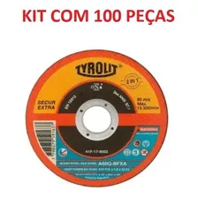 Kit Disco Corte Fino Tyrolit Secur 4.1/2x 1mm Inox 100 Peças Foto mini 1