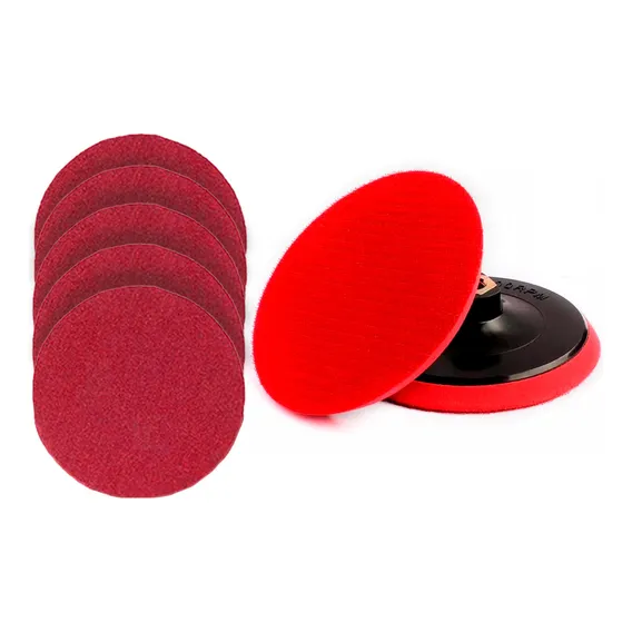 Kit Disco De Borracha Com Velcro + Disco Lixa Grão 180 Foto 1