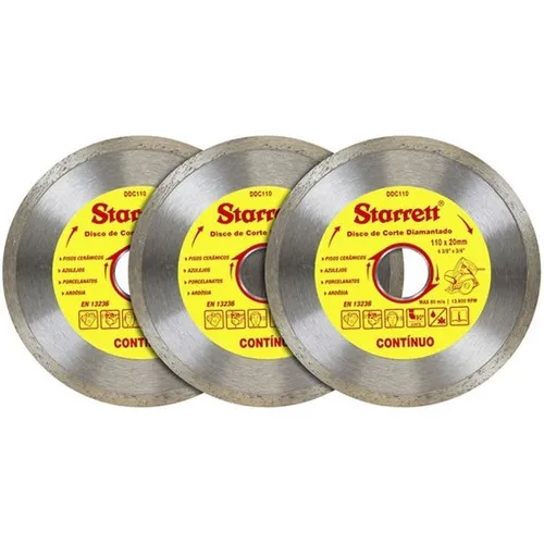 Kit Discos Diamantados Continuo 3 Peças - Kddc110-3 Starrett Foto 1