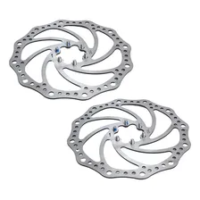 Kit Discos Freio Rotor 180mm 6 Parafusos Bicicleta Absolute Cor Prateado Foto  mini 1